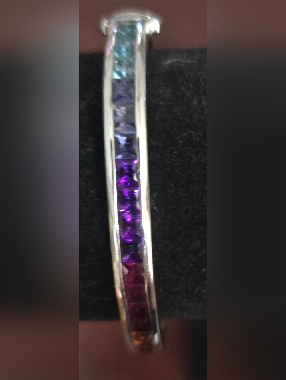 Sterling Silver Multicolor Gemstone  Bracelet